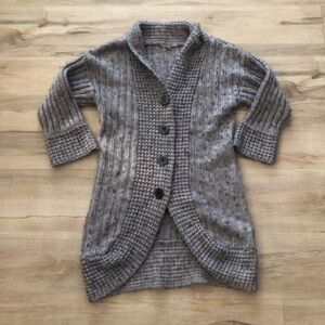 RW&CO. Wool Blend Charcoal Button-Up Cardigan